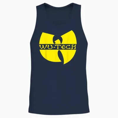 Wu Tech T-Shirt - Tech Hip Hop T-Shirt, Black Unisex Tank Top - Navy
