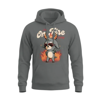 I M on Fire Today Funny Evil Creepy Baphomet Unisex Hoodie - Graphite Heather