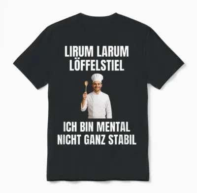 Lirium Larum Spoon Handle I Am Mental Not Very Stable Unisex T-Shirt - Black