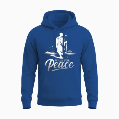 Marche Pour Les Moines De La Paix Avec Aloka Dog Minimalist Zen Art Unisex Hoodie - Royal