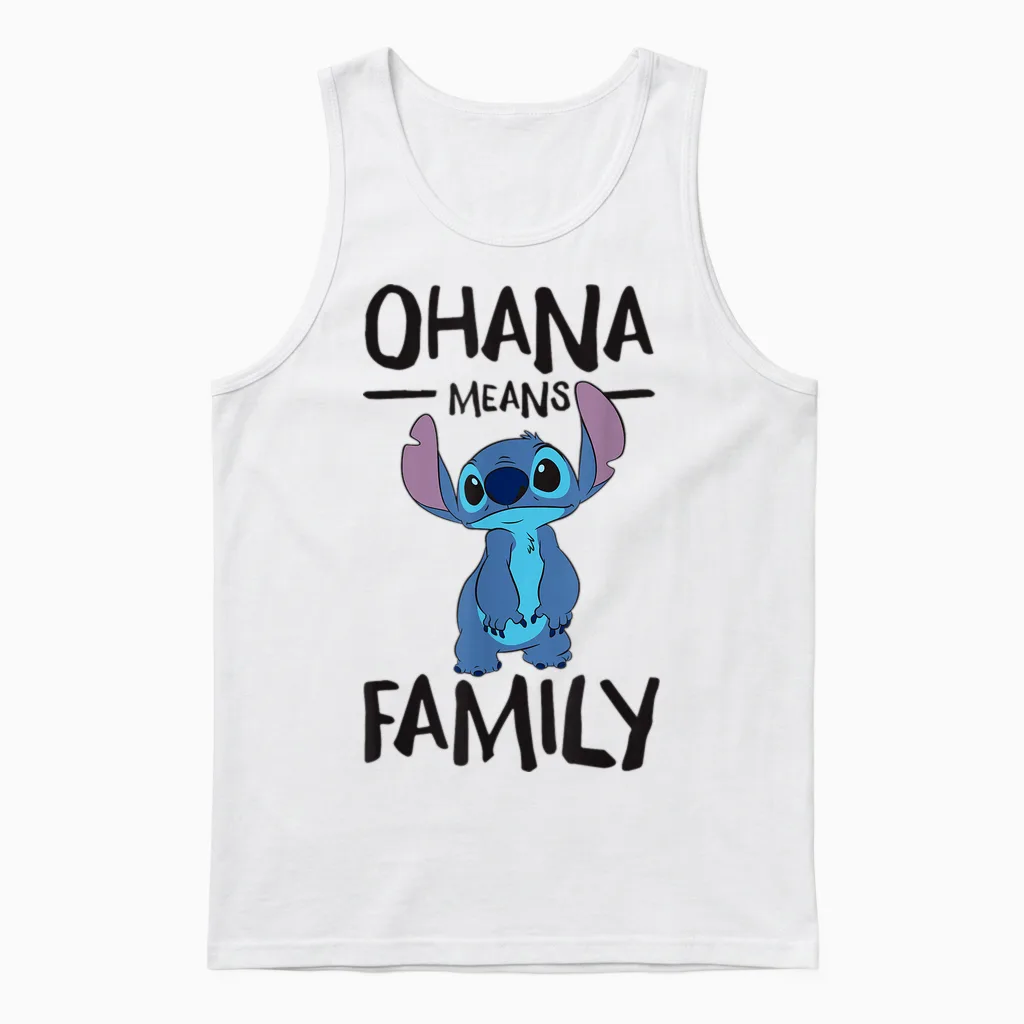 Lilo & Stitch - Ohana Means Family Unisex Tank Top in White
