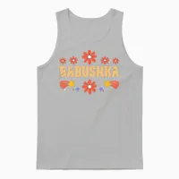 Retro Vintage Babushka for the Rusian People Unisex Tank Top in Ash - 1