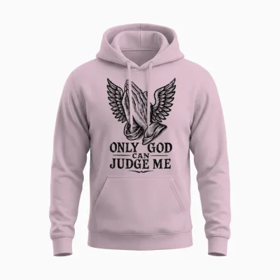 Tatouage Chicano Only God Can Judge Me Prayer Hands Colombes Unisex Hoodie - Light Pink