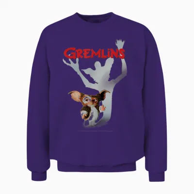 Gremlins Gizmo Shadow T-Shirt, White Unisex Sweatshirt - Purple