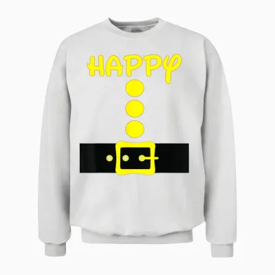 Dwarf Easy Halloween Men Women Kids Costume Matching Group Unisex Sweatshirt - White
