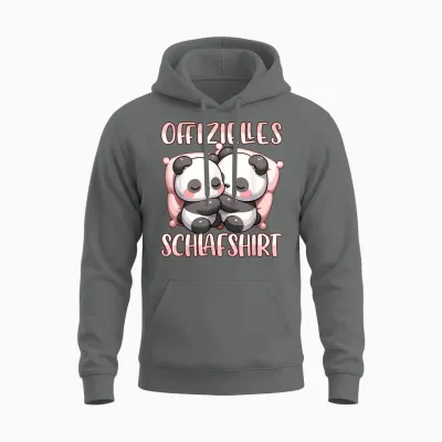 Official Sleepshirt Panda Night Shirt Girls Sleeping T-Shirt, Black Unisex Hoodie - Graphite Heather