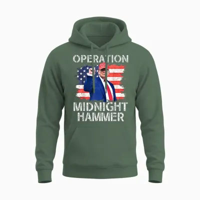 Operation Midnight Hammer Unisex Hoodie - Military Green