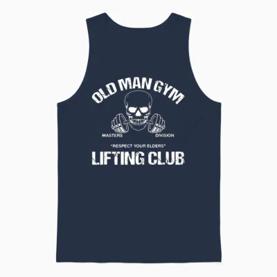 Old Man Gym Lifting Club Respect You Elders Unisex Tank Top - Navy