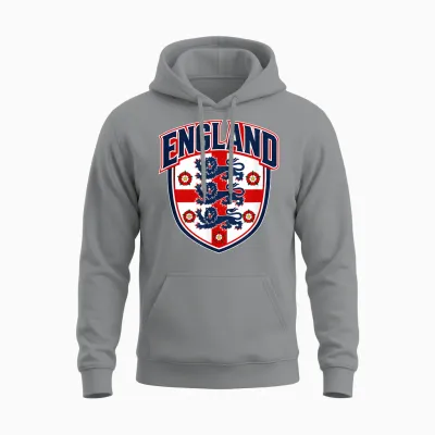 England Shirt with English Flag Men Women Kids England Unisex Hoodie - Sport Grey