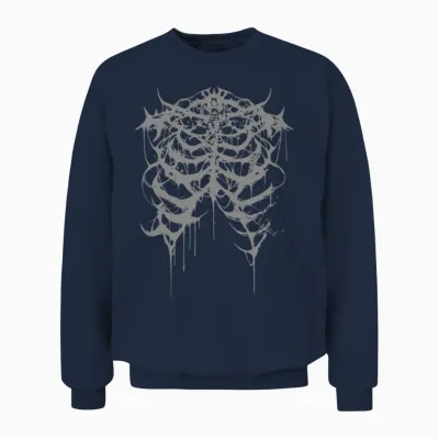 Horror Black Metal Death Metal | Gothic Goth Grunge Langarmshirt Unisex Sweatshirt - Navy