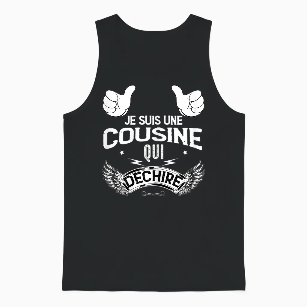 Je Suis Une Cousine Qui Déchire Beau Gift Woman Girl T-Shirt, Black, Female X-Small Unisex Tank Top in Black