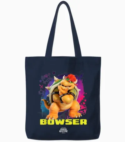The Super Mario Galaxy Movie Cool Bowser Tote Bags - Navy