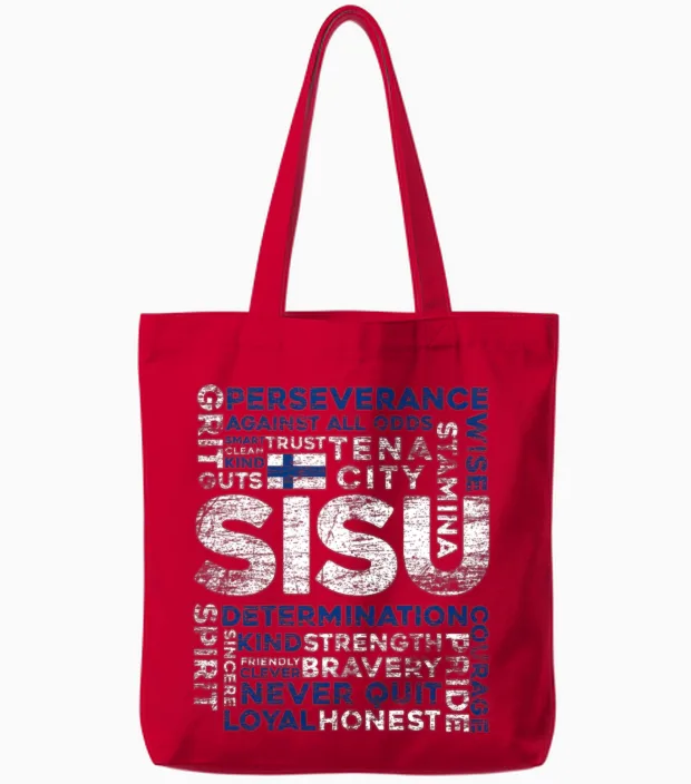 Finland Finn Sisu Tote Bags in Red