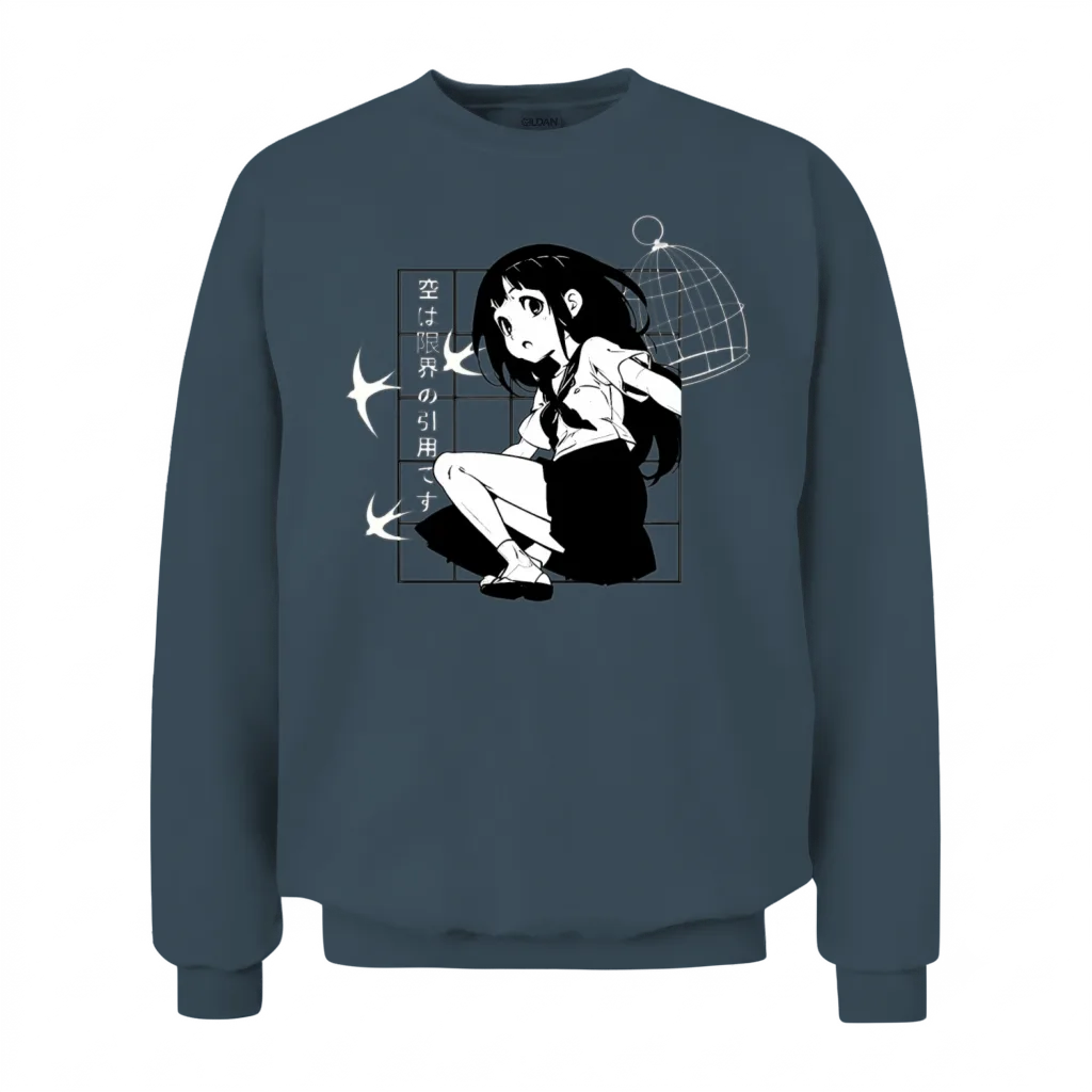 Retro-Chibi - Unisex Sweatshirt - Dark Heather