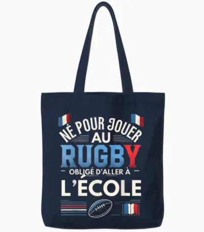 Rugby Kids Boys Rugby Player Humour Rugby T-Shirt, Black, S Tote Bags - Navy