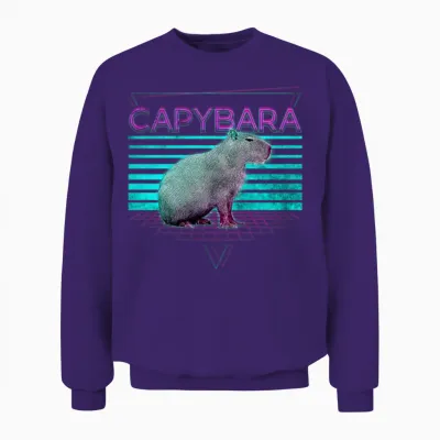 Capybara Retro Unisex Sweatshirt - Purple