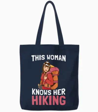Hiking Trails Outdoor Hike Hiker Tote Bags - Navy
