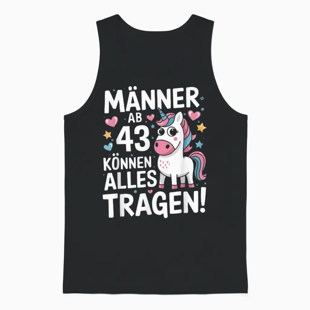 43. Geburtstag Mann Männer Ab 43 Jahre Deko Lustig Geschenk Unisex Tank Top in Black