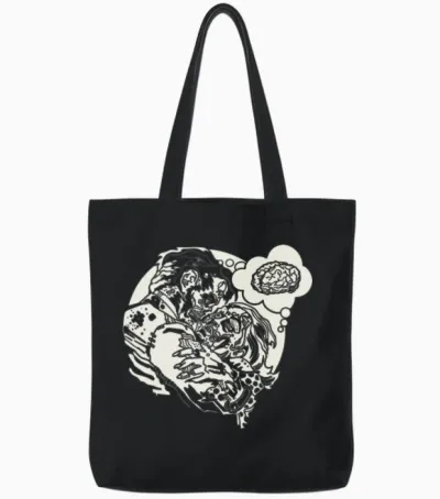 Funny Zombie Love Tote Bags - Black