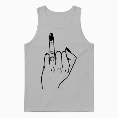 Ring Finger Flip off for Bride Wedding Bridal Py Unisex Tank Top - Ash
