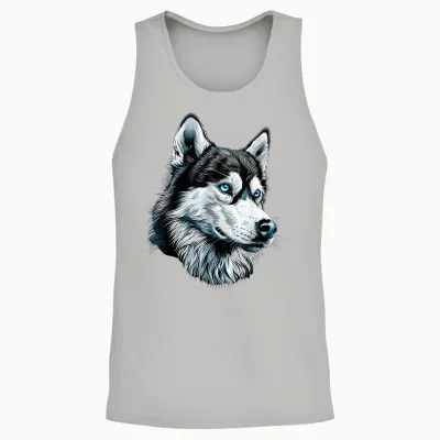 Husky Dog Lover Dog I Love Siberian Huskys T-Shirt, Black Unisex Tank Top - Ash