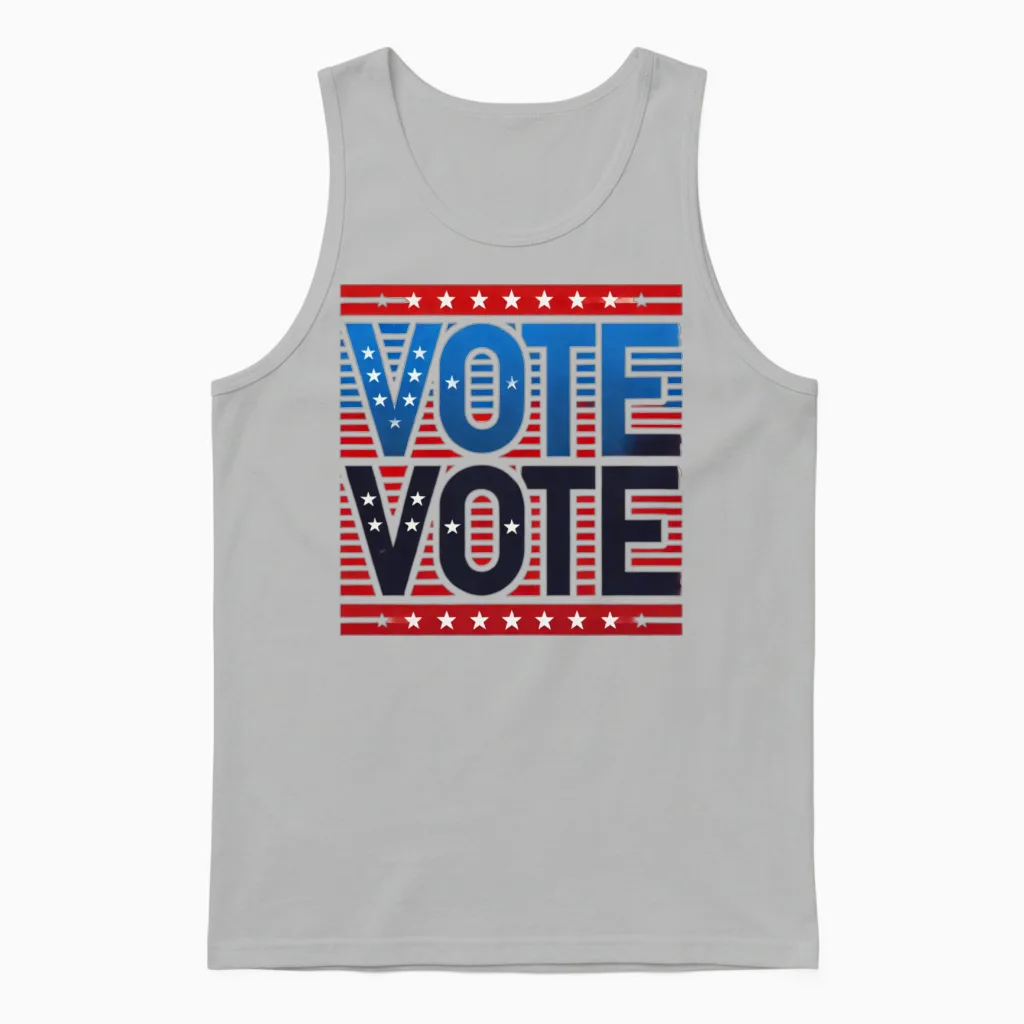 Vote Retro Style Unisex Tank Top in Ash
