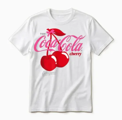 Enjoy Coca Cola Cherry Cola Outrageous! T-Shirt, Gray Unisex T-Shirt - White