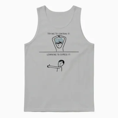 Sexy Funny Sweatshirt-Funny Unisex Tank Top - Ash
