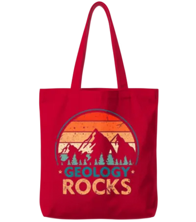 Geology Rocks Retro Tote Bags - Red