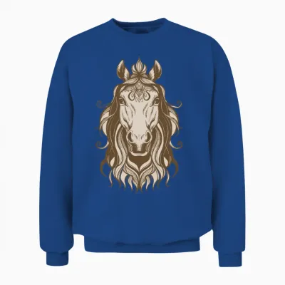 Horse Head Design Unisex Sweatshirt - Royal