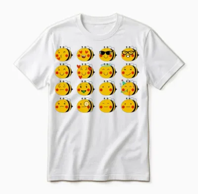 Funny Bees Emoticons Unisex T-Shirt - White