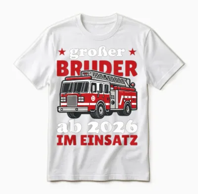 Kinder Großer Bruder Ab 2026 Im Einsatz Feuerwehr Unisex T-Shirt - White