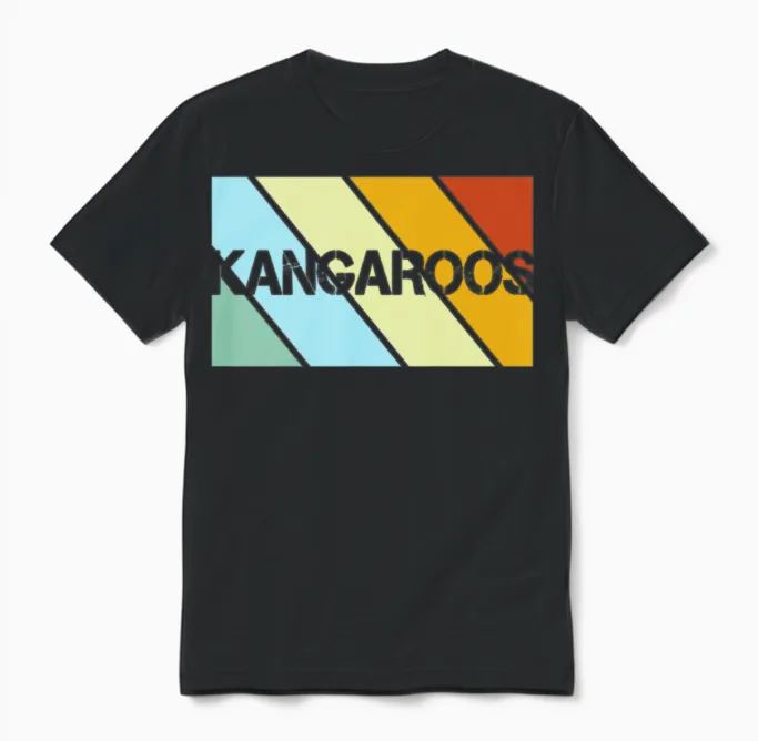 Kangaroo Retro Unisex T-Shirt in Black