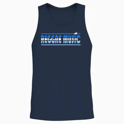 Reggae Music Retro Unisex Tank Top - Navy