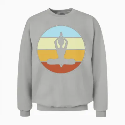 Meditation Retro Unisex Sweatshirt - Ash