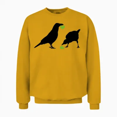 Saint Patrick's Day Kelly Green Shamrock Crows Unisex Sweatshirt - Gold