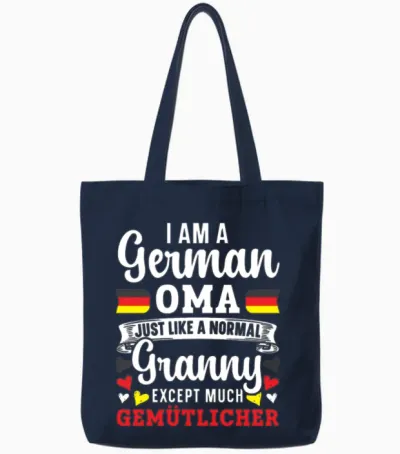 I Am a German Oma Grandma Deutschland Germany Tote Bags - Navy