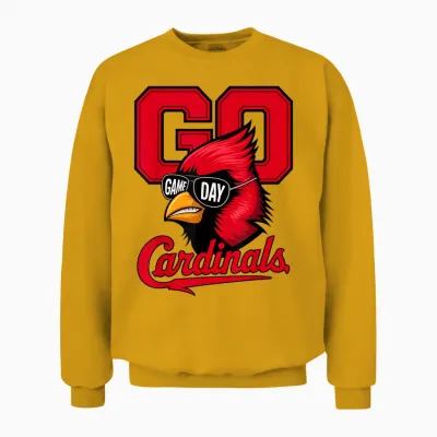 Retro Go Cardinals Game Day Gifts for Men Women Kid Boy Girl Unisex Sweatshirt - Gold