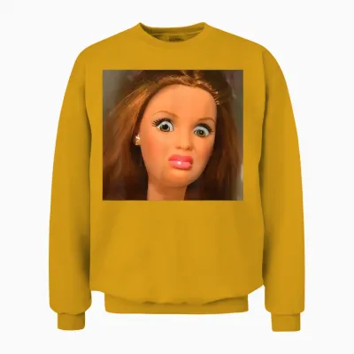 Disgusting Doll Meme Unisex Sweatshirt - Gold