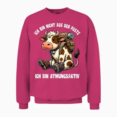 Lustiges Kuh Berg Bergsteiger Wandern Unisex Sweatshirt - Heliconia