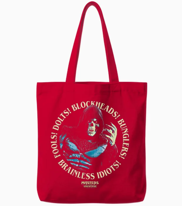 Maîtres De L'univers : Skeletor Fools! Idiots Sans Cerveau Tote Bags in Red