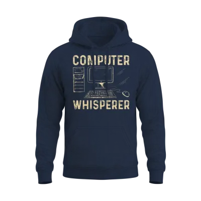 Computer Whisperer Funny Programming Computer Unisex Hoodie - Navy