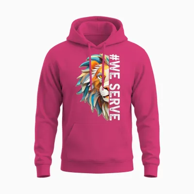 Les Membres Du Lions Club Nous Servons Une Tenue Pour Le Travail De Service Unisex Hoodie - Heliconia