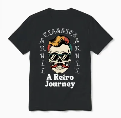 A Retro Skull Journey Unisex T-Shirt - Black
