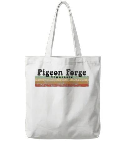 1980s Style Pigeon Forge Tennessee Tote Bags - White
