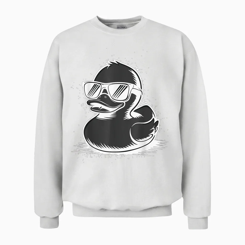 Canard Avec Des Lunettes De Soleil Unisex Sweatshirt in White