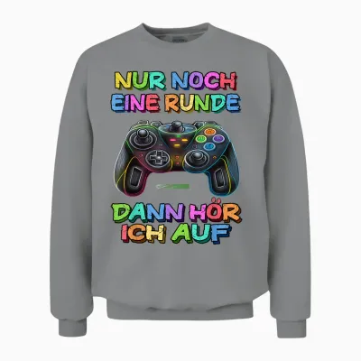 T-Shirt with German Text "nur Noch Eine Runde Dann Hören" [german Language] Unisex Sweatshirt - Sport Grey