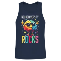 Autistic Autism Neurodiversity Rocks Unisex Tank Top - Navy – 2