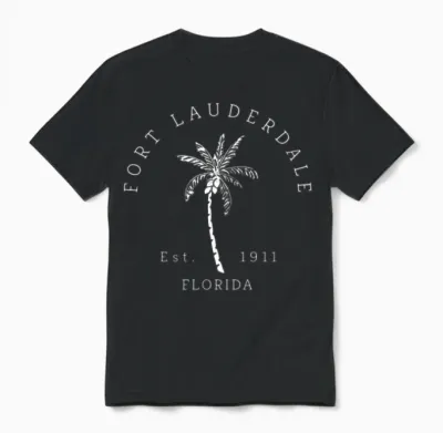 Original Fort Lauderdale Palm Tree Novelty Unisex T-Shirt - Black