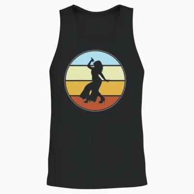 Singing Retro Unisex Tank Top - Black